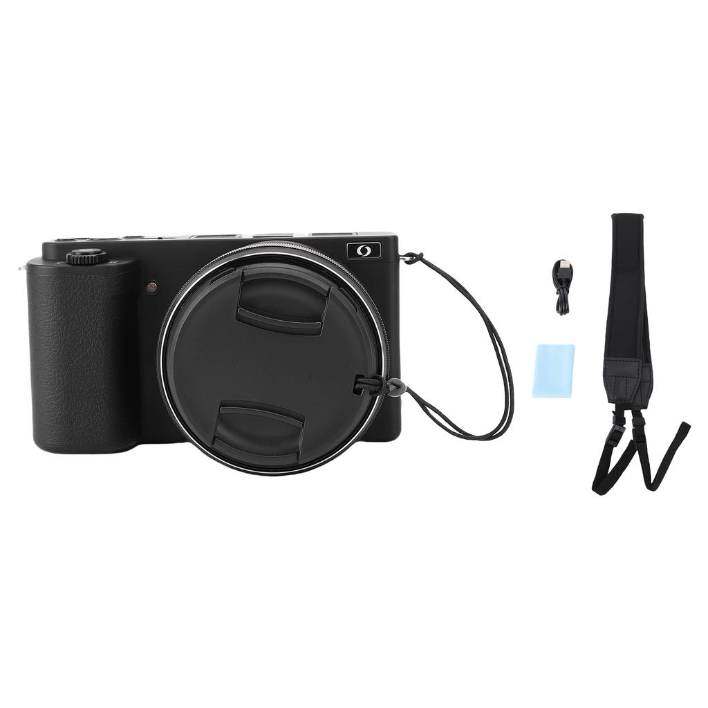 5K 72MP Digital Camera 12X Optical Zoom Camera with Flip Screen Multiple Filters LED Flash for Landscape Portrait Black