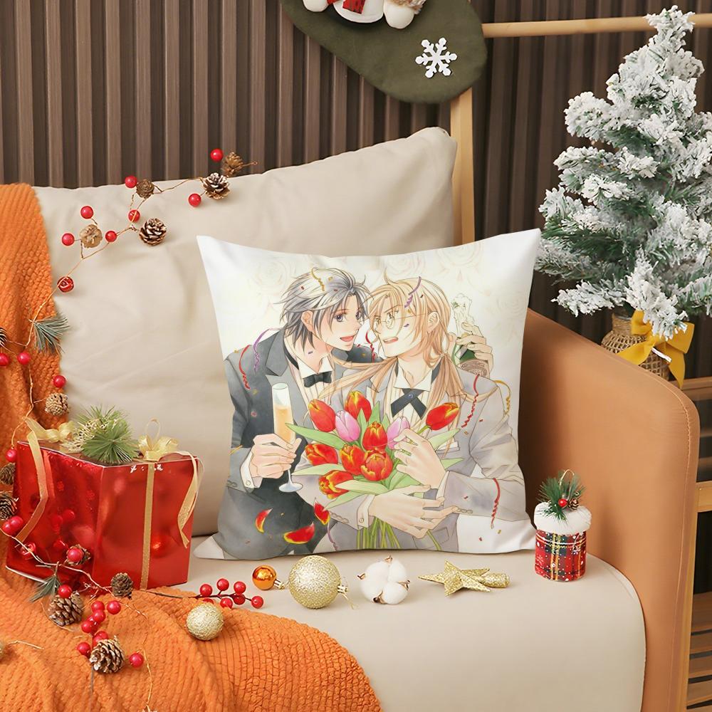 Anime The T-Tyrant Falls In Love Pillow Case Anti-dustmite Pillow Invisible Zipper Silky Short Plush Sofa Cushion Cover