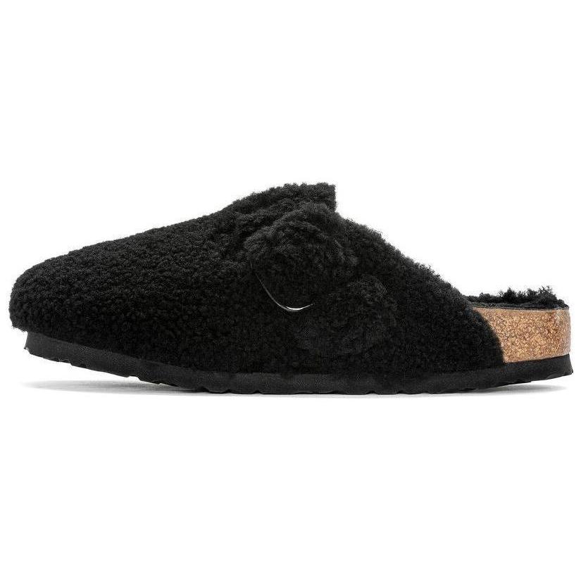 Birkenstock Boston Big Buckle Shearling Narrow Fit Black Women s 1025700 37