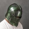 Casque de Chevalier Médiéval Barbuta Vert Acier 18g Armure LARP Cosplay Guerrier à Visière Casque Costume d'Halloween Cadeau