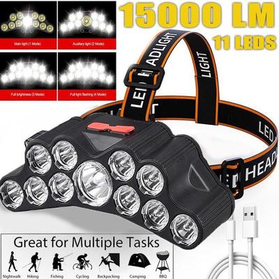 Reflektor zewnętrzny LED 11 diod LED USB Akumulator nocny Reflektor Wodoodporny sport Kemping i piesze wycieczki Oświetlenie awaryjne