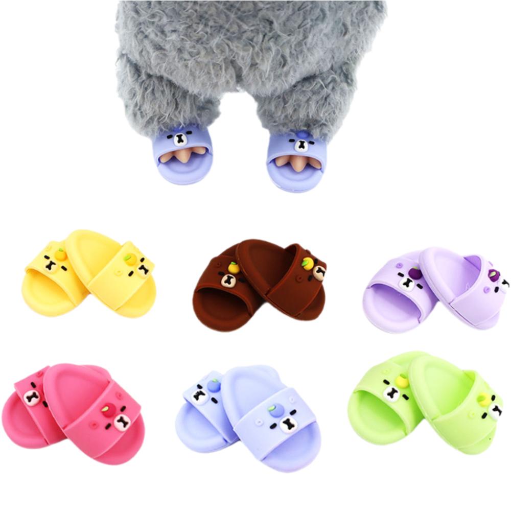

Hand-made Capybara Slippers Dolls Accessories Doll Shoes New Mini Slippers 1/6 Point Doll M синій