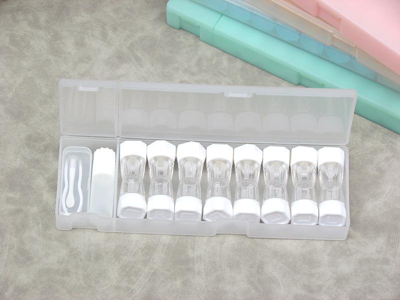 8pairs Contact Lens Box Holder Travel Portable Small Cute Clear Eyewear Bag Container Contact Lenses Soak Storage Case