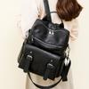 Multifunctional Student School Bag PU Peather Mommy Shoulder Bag Vintage Student Backpack  Women