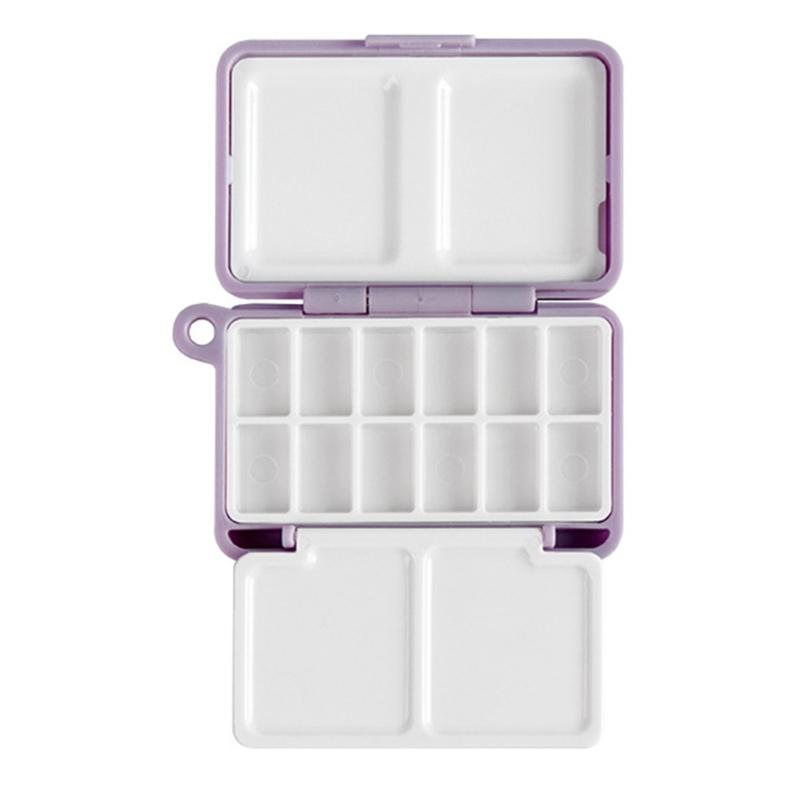 Watercolor Paint Palette 12 Well Folding Paint Storage Case Portable Watercolor Paint Mixing Tray for Artist Student