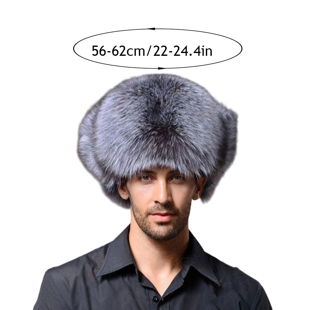 Winter Keep Warm Imitation Fur Hats Women Men High-end Warm Black Fox Fur Natural Raccoon Fur Hat Windproof Russian Ushanka Hats