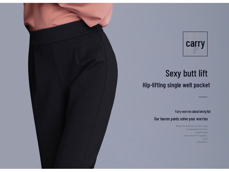 Women's High-Waisted Slimming Harem Pants - Plus Size, Casual, Nine-Point Length for Spring and Autumn