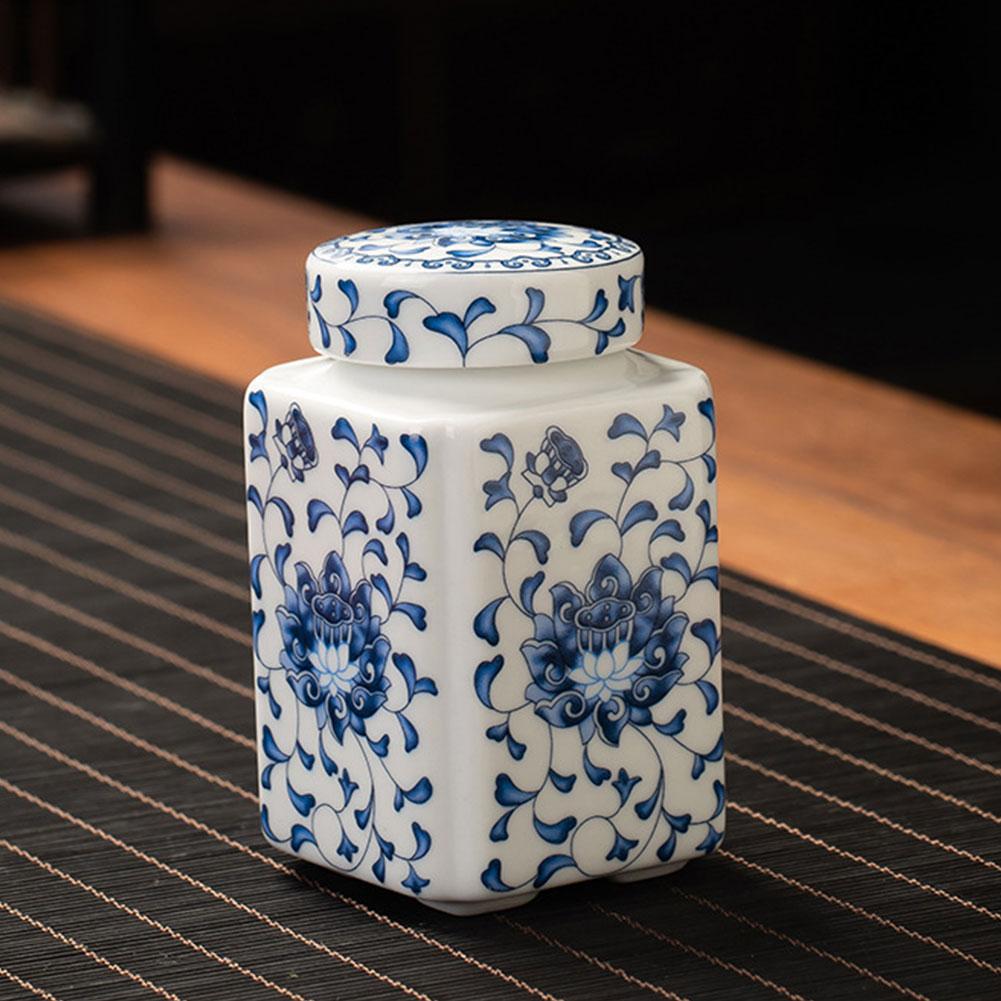 Kitchen Seasoning Ceramic Tea Pot Reusable Traditional Chinese Food Sealed Box with Lid Airtight Food Storage Containers