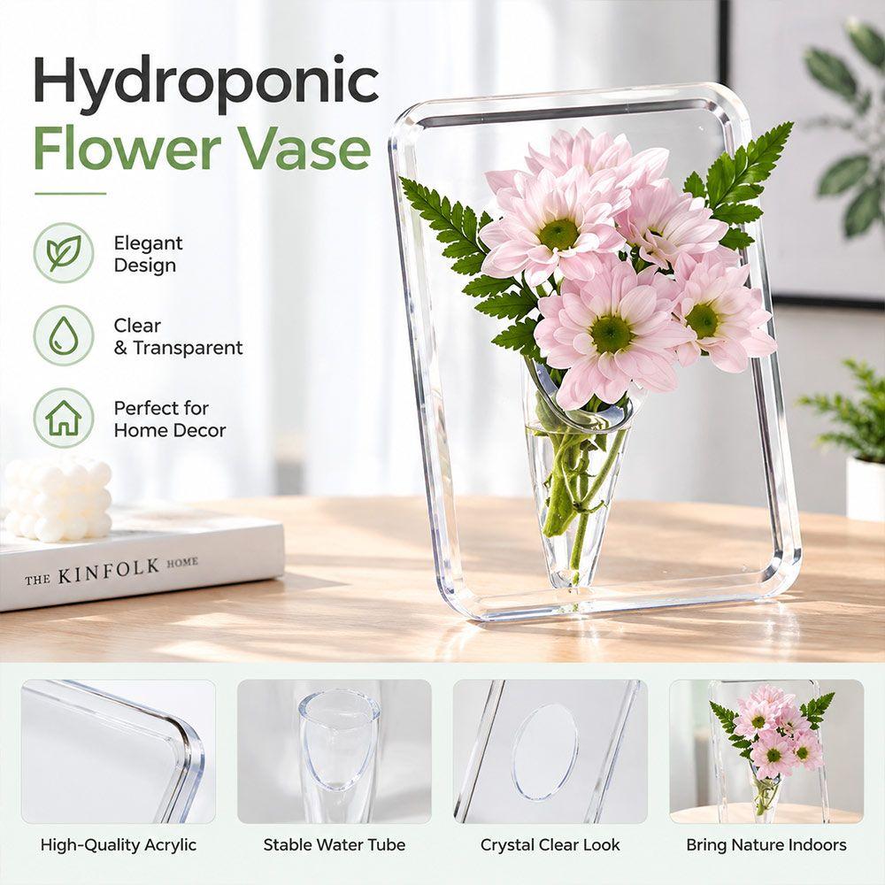 Creative Frame Vase Photo Frame Shape Vase Art Desktop Ornament Table Decoration