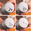 2PCS Stainless Steel Seasoning Shaker with Rotating Lid Buckle, Flour Spice Shaker, Dredge Shaker Metal Salt and Pepper Shakers