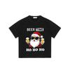 Christmas T Shirt Black Santa Claus With Beer And Sunglasses Print Beer Time Ho Ho Ho Holiday Party Casual Wear