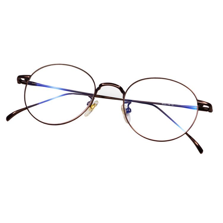 Ultra-Light Round Pure Titanium Glasses Frame with Anti-Blue Light Lenses for Men & Women