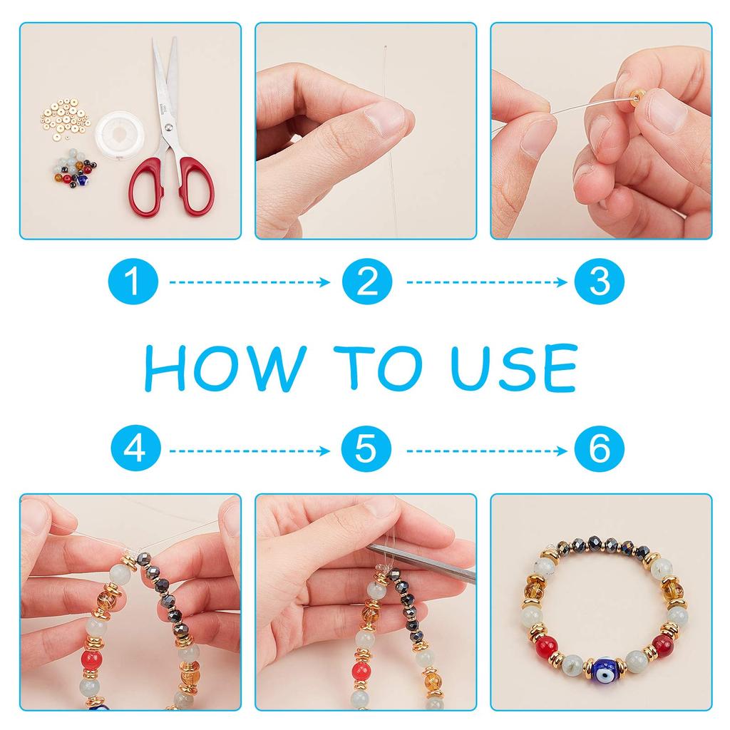 UNICRAFTALE Approximately 48 Pieces 4 Types Rondelle Beads Flat Stainless Steel Beads Flat Round Beads Spacer Beads Golden Metal Beads Metal Beads