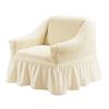 Einsitzer-Sofa Seater Seersucker Überwurf mit Rock Universeller Stretch-Sofa-Couch-Überwurf Leicht passender Möbelschutz