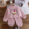 Autumn and Winter Plus Velvet Thickened Children's Pajamas for Boys and Girls Warm Home Service Suits Children's Clothing