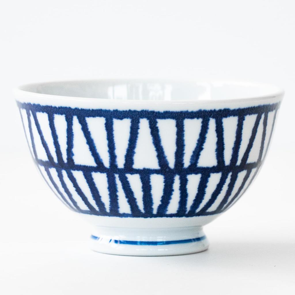 Saikai Pottery Hasami Ware Tableware Rice Rice Diameter Indigo Ball Japanese Rice New Japanese Microwave and Dishwasher Made in 19863 Set, Bowl,