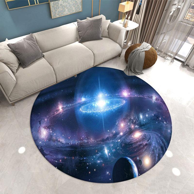 Star universe round carpet living room bedroom room stepping carpet romantic star soft carpet