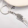 Retro Single Wing Stainless Steel Keychain Angel Feather Design Fashion Unique Pendant Practical Daily Bag Charm