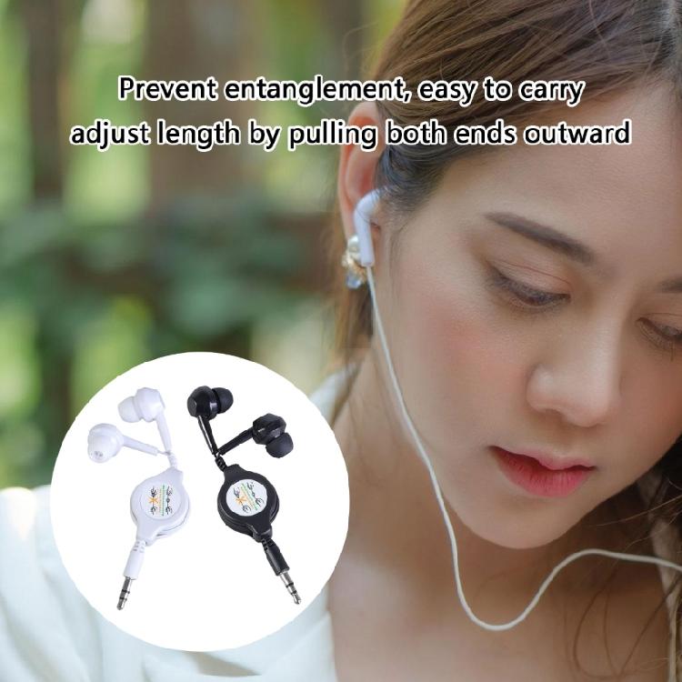 3.5mm Retractable Earphone Sound Cable Male In-Ear Earphone for Car Phone MP3 MP4 Music Speaker Computer Laptops
