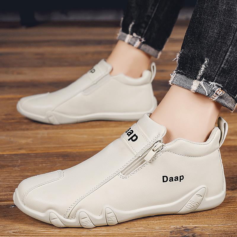 New British Style Fashion Short Boots Men Luxury Leather Anti Slip Comfortable Work Shoes Outdoor Travel Sports Casual Shoes