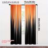 2pcs   Upscale Curtains 2D plane printing Modern Orange and Black Gradient Versatile Fabric (without rod) Decorations Clearance