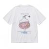 Women's Oversize T-shirt With Playful Brain Shower Art Graphic White 100% Cotton