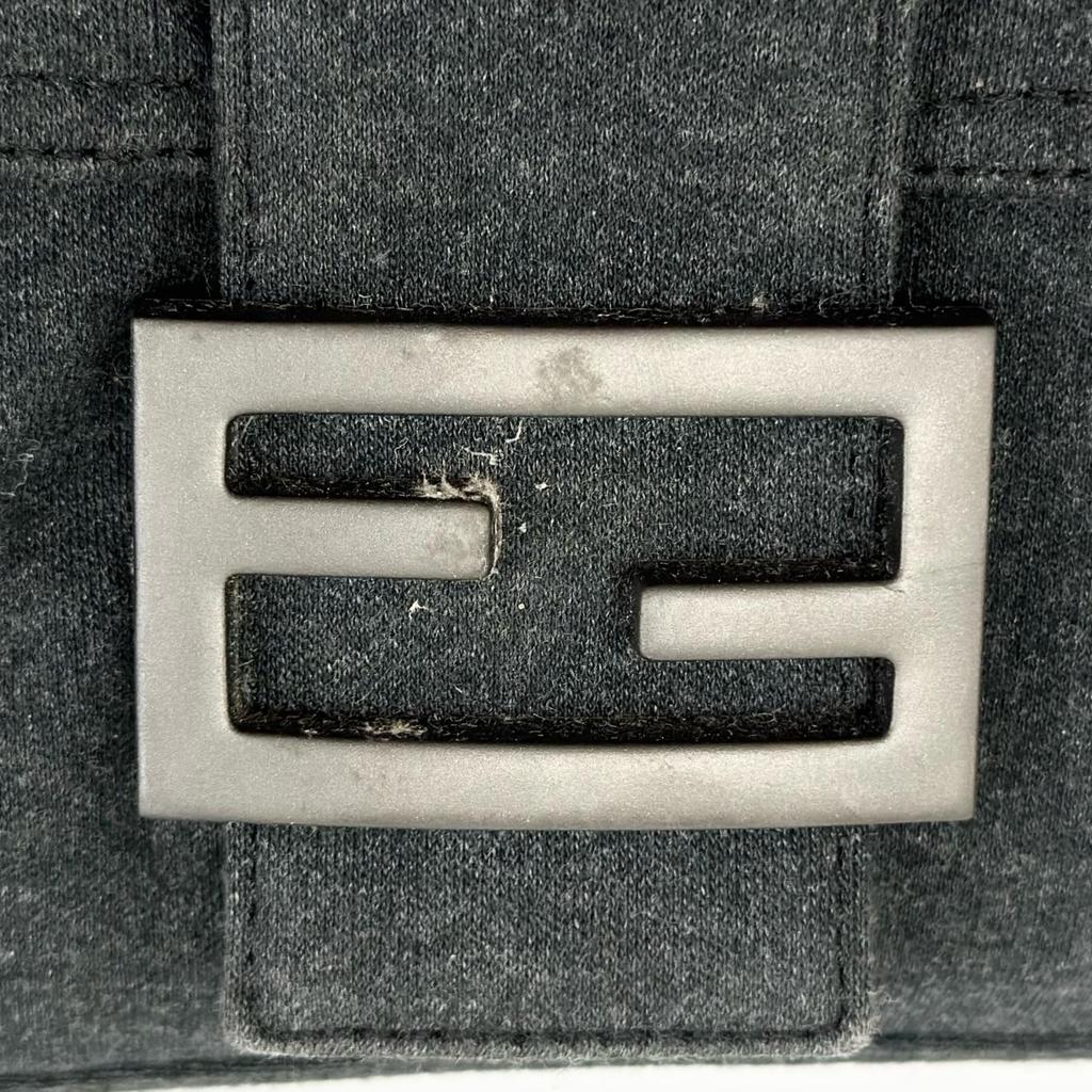 FENDI Mamma bucket Shoulder Bag Dark gray Women one belt used