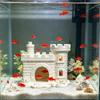 3D-gedrucktes Schloss Aquarium-Dekoration, Versteck mit mehreren Öffnungen für Fische & Garnelen, Märchen-Thema Dekoration für Süßwasser- und Salzwasseraquarien