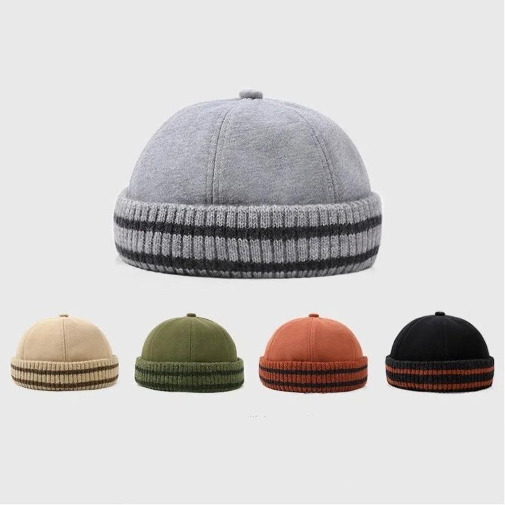 Brimless Beanie Cap Keep Warm Knit Hat Fashion Bucket Hat  Winter
