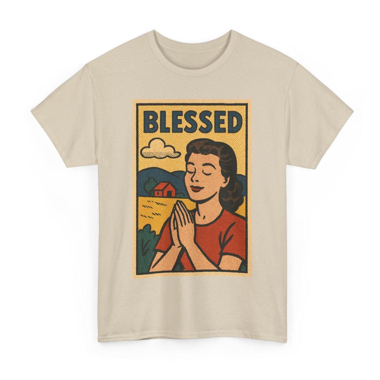 Blessed T-Shirt: Retro Comic Style Faith Tee - Spiritual Gift 2XL
