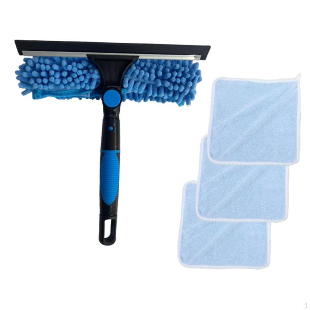 Window Cleaner Tool 2 In 1 Convenient Multifunctional Household Durability Supplies with 3 Cloth