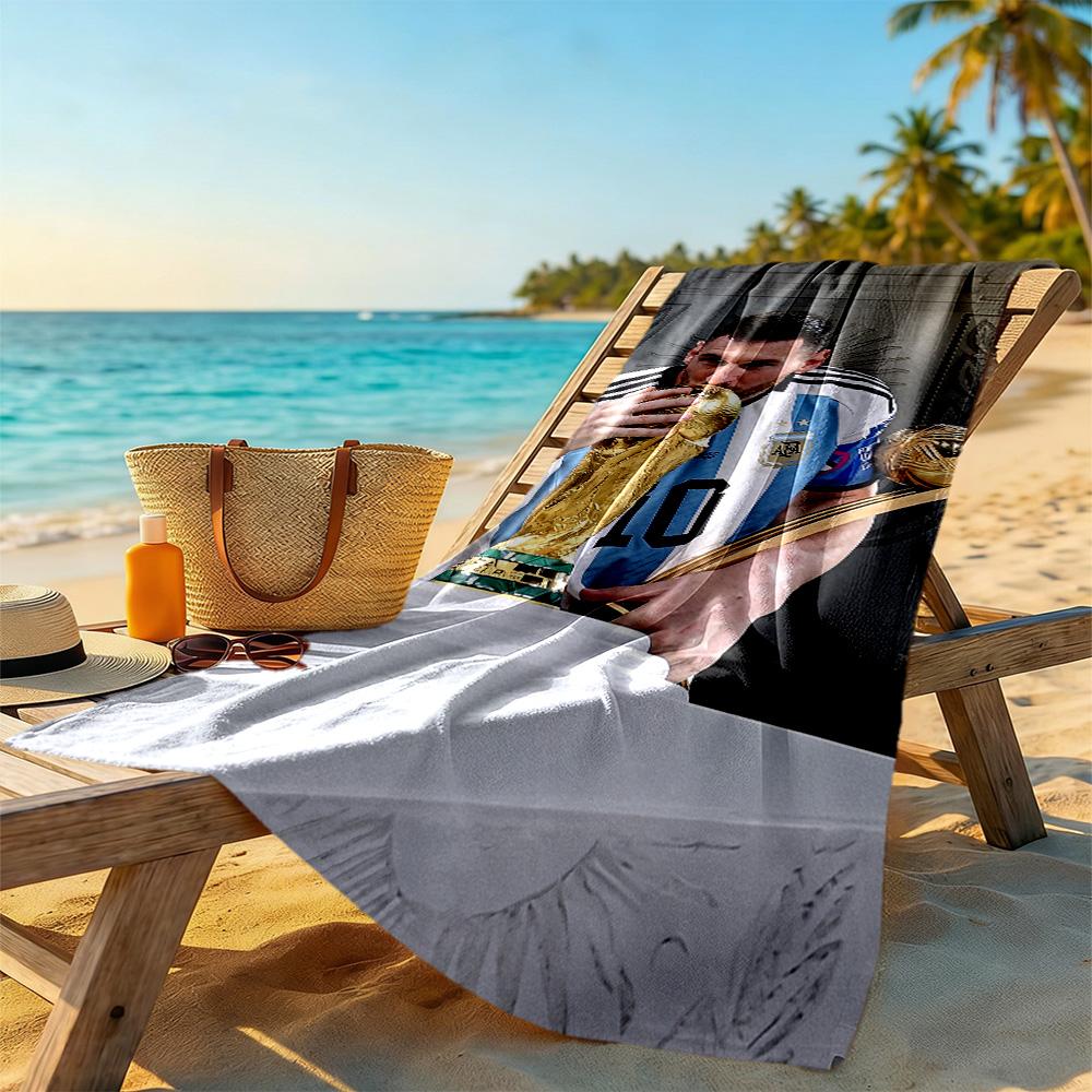 Messi Beach Towel Super Soft Microfiber Quickdry Fabric Comfortable Lightweight Portable for Swimming,Beach,Camping, Travel, Beach Accessories,Gym