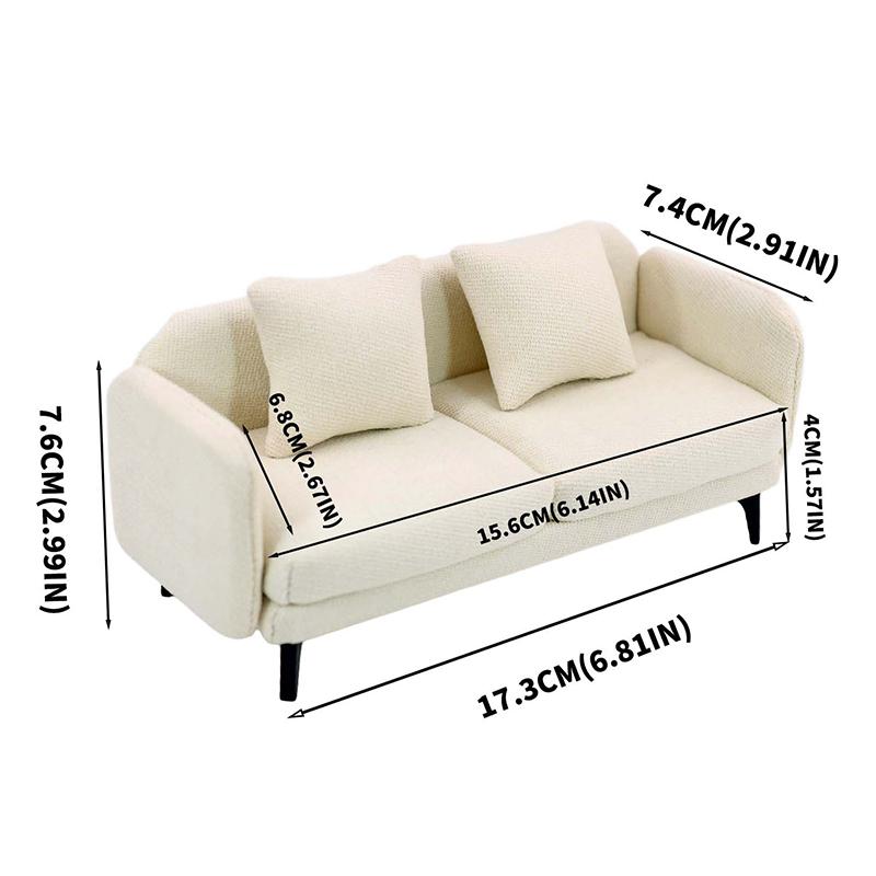 1/12 Dollhouse Model Dollhouse Simulation European Style Sofa Miniature Living Room Furniture Decoration Dolls House Accessories