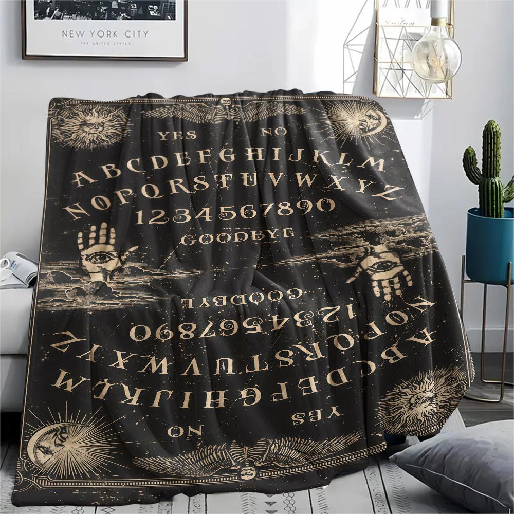 1PC Psychic Board Print Flannel Blanket, High Quality All Seasons, Home Decor, Warmth and Comfort, Perfect for Christmas Gifts