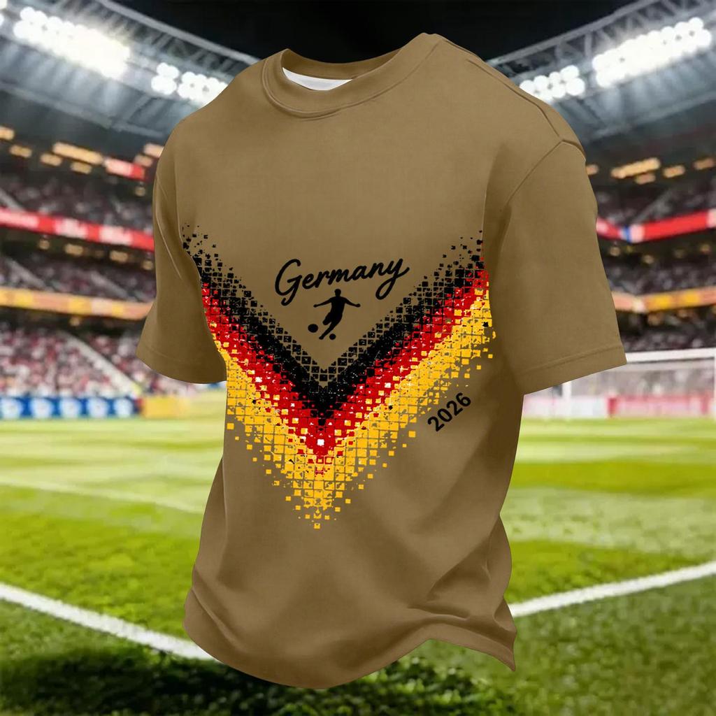 Men's Quick Dry Soccer Print T-Shirt Lightweight Mesh Breathable Athletic Tee