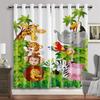 Safari Animals Cartoon Jungle Forest Drapes Blinds Suitable for Living Area Kids Bedchamber Bathroom Kicthen Door Home Decoration