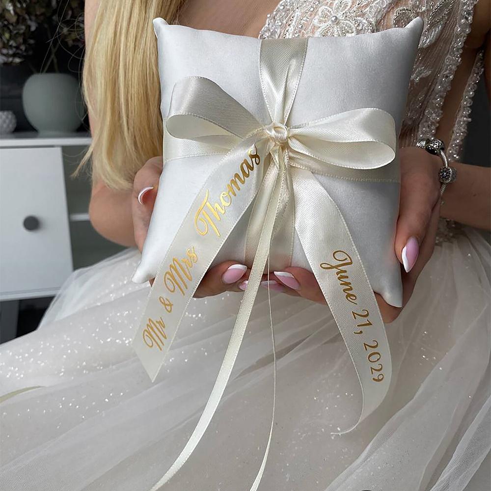 Personalized Wedding Ring Pillow Proposal Bearer Pillow Holder Wedding Bachelorette Party Ceremony Engagement Bridal Shower Gift
