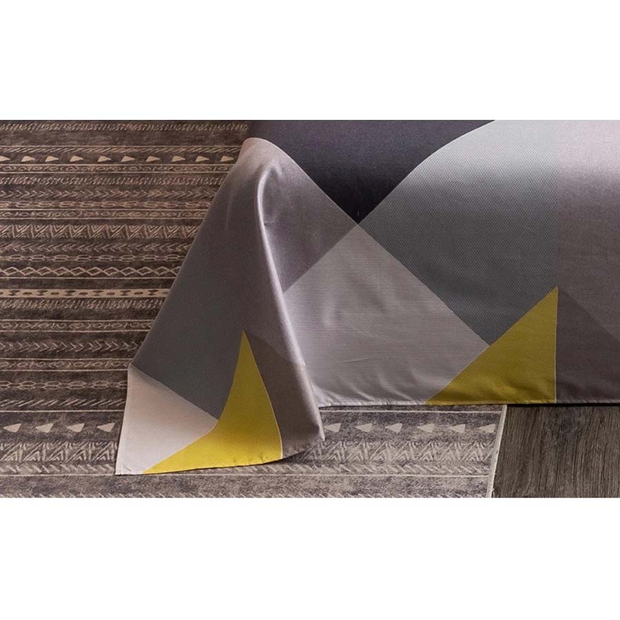 Comforter Wostar Geometry Printed Flat Bed Couple 2 People 150X200 Luxury Double Bed Bedsheet Single Double Queen King Size