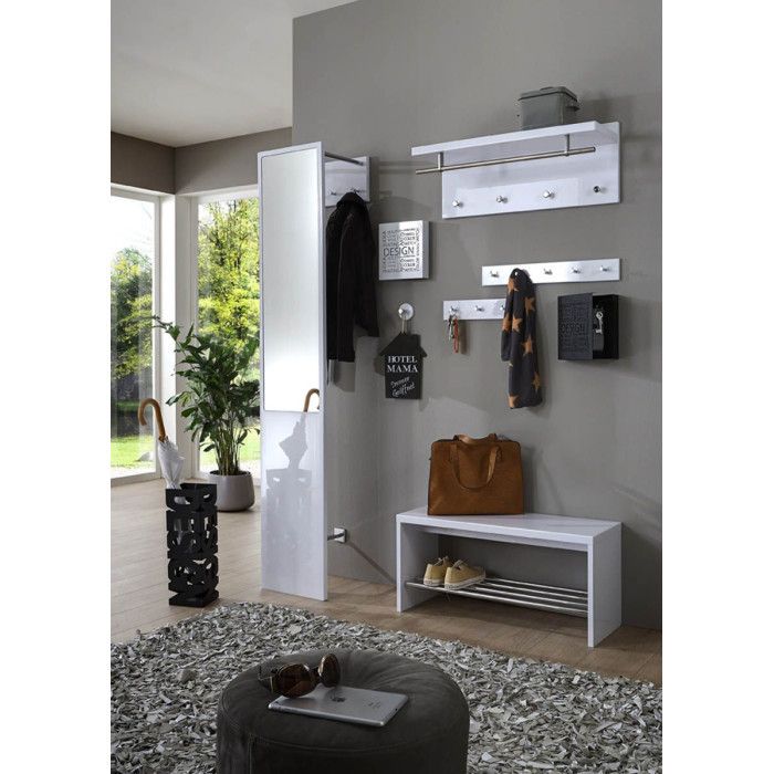 Boite à clés - Britt - Métal laqué blanc - 22x5x24cm - Intérieur - Mixte