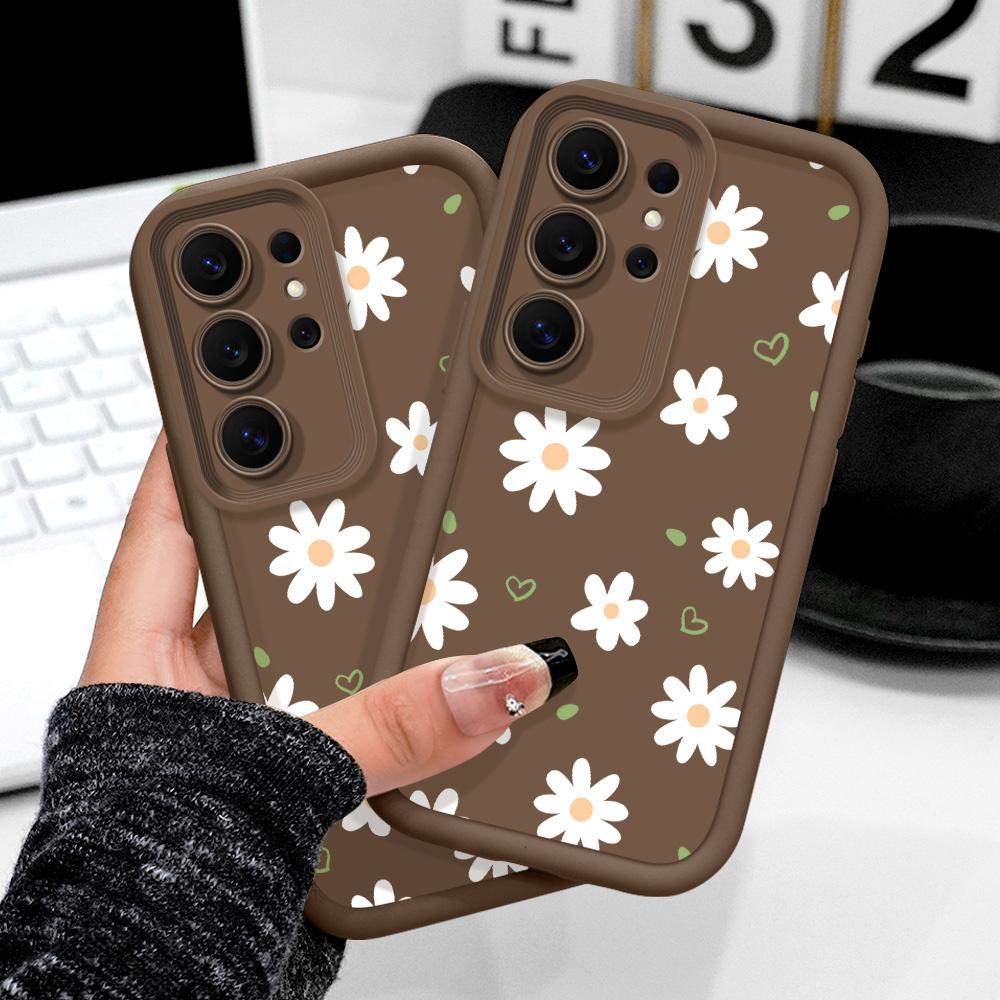Floating Daisies Phone Case For Samsung Galaxy S26 S25 S24 FE Plus Ultra 5G Staircase Soft Cover