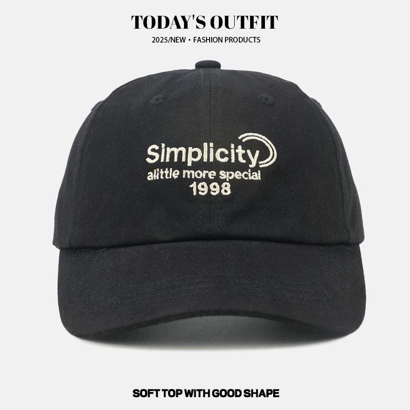 Letter Embroidered Baseball Cap New Korean Baseball Cap Women's Wide Brim Face Letters Sun Protection Baseball Cap