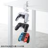SANWA SUPPLY Game Controller Stand with Clamp (With Headphone Holder/White) JY-STN2W
