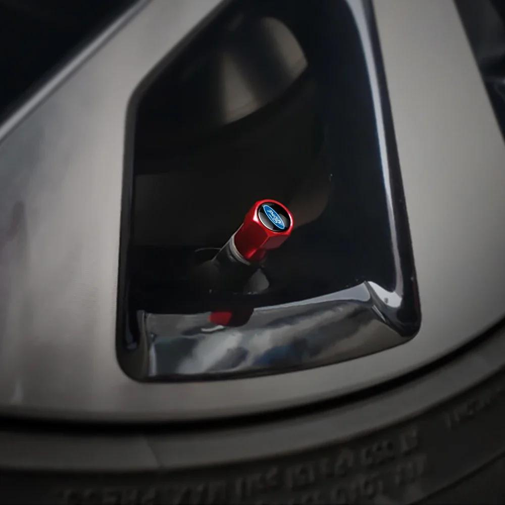 New 2026 Car Sticker New 2025 Hot 4Pcs Car Accessories Car Tire Valve Cover Wheel Protection Dust Caps For Ford Fiesta Focus 2 M
