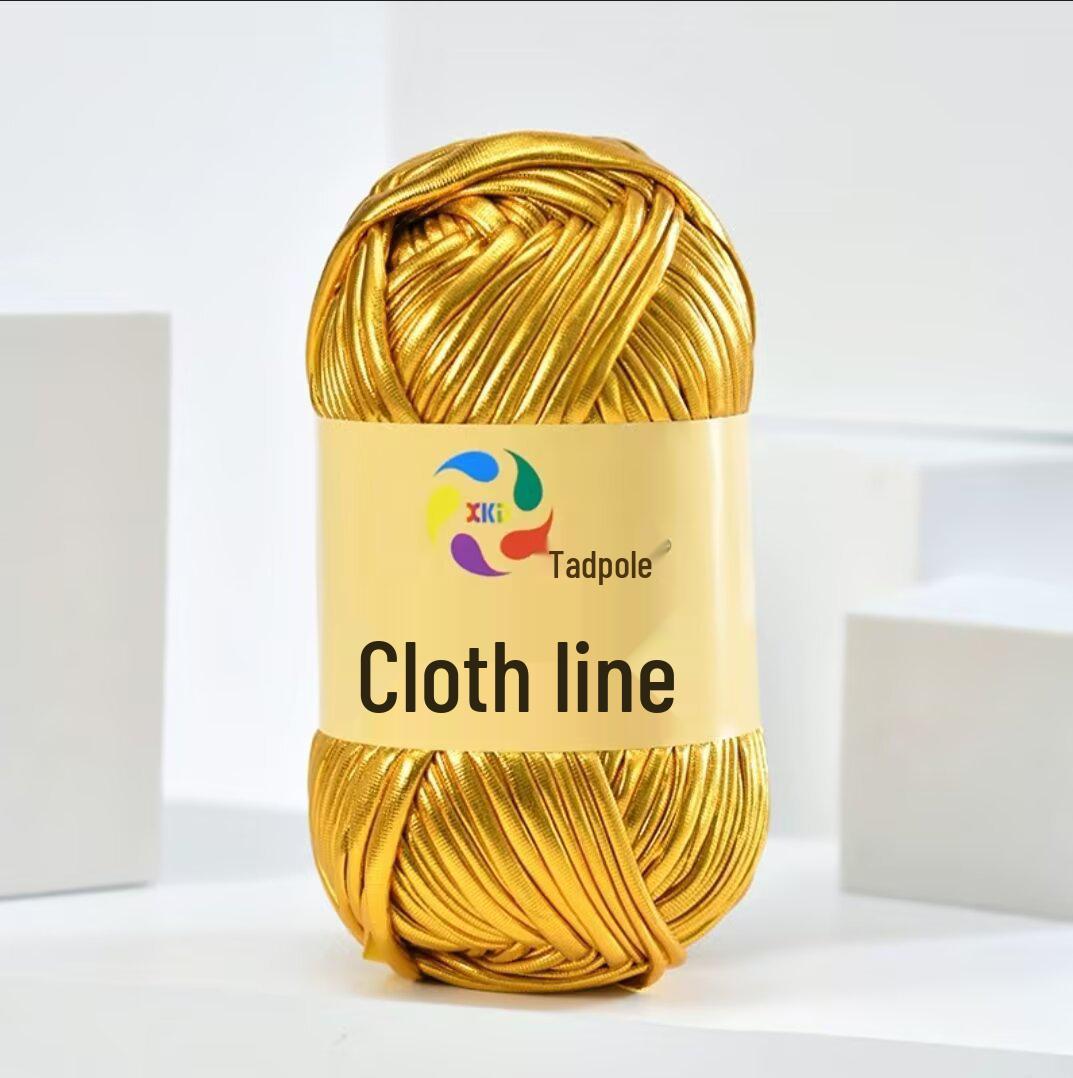 

Металізована блискуча пряжа з тканини «пуголовка» для в язання сумок та капелюхів своїми руками золотий/жовтий