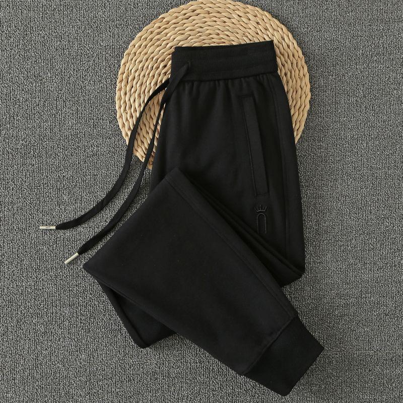 Pure Cotton Sports Pants Female 2024 New Spring and Autumn Cotton Pants Autumn Sweatpants Women's Spring and Autumn Iron Gray Women's Pants