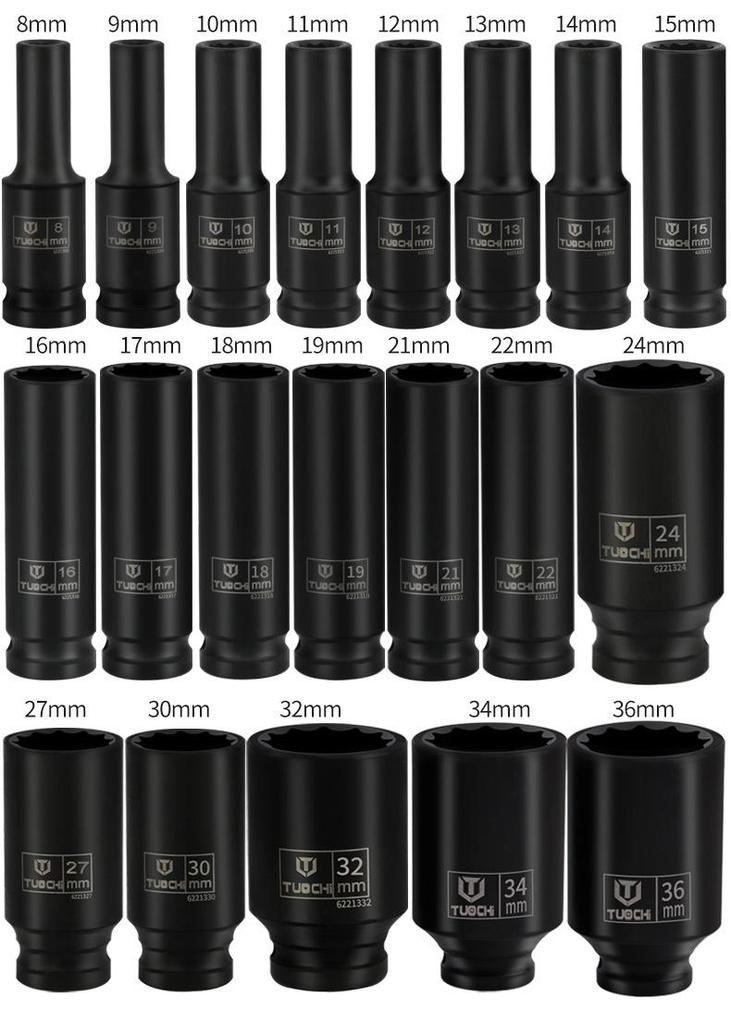 25-Piece Heavy-Duty Air Impact Torx Socket Set with Extended Reach and Electric Wrench Compatibility