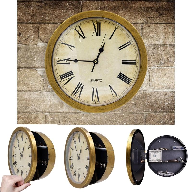 Wall Clock Storage Safe for Money Decorative Jewelry Holder with Hiddens Compartment Secure Cash Storage Container