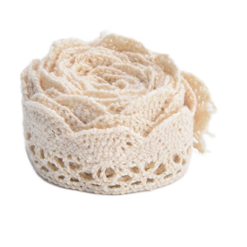 1pcs Beige & White &Black Cotton Lace Trim 2cm Width Scalloped Lace Edge  For Curtain Decoration