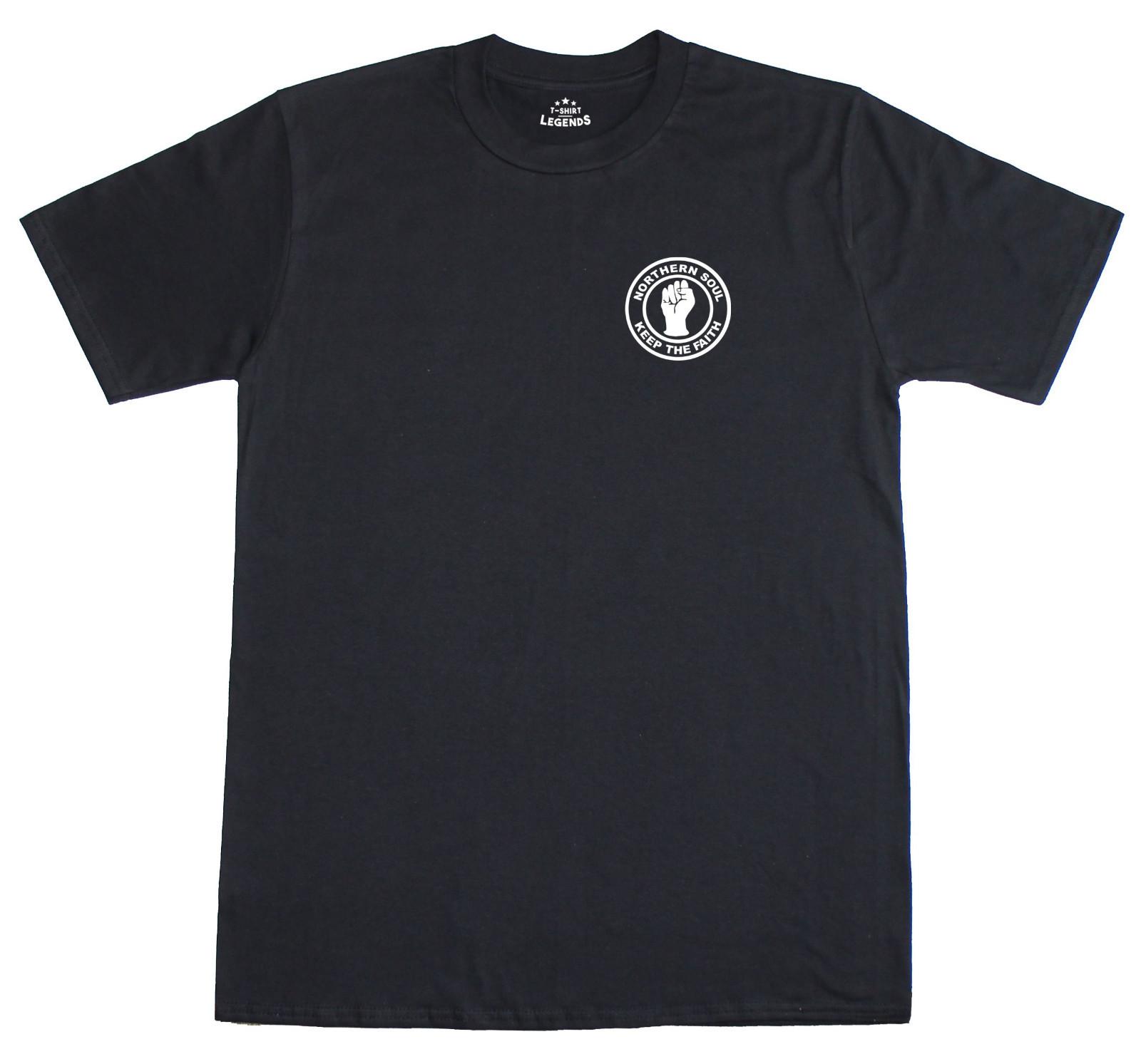 Men s Northern Soul Music Logo Patch Pattern Cotton T-Shirt- S