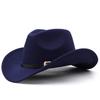 Felt hat western cowboy hat for men and women british style woolen hat cone top large brim black top hat